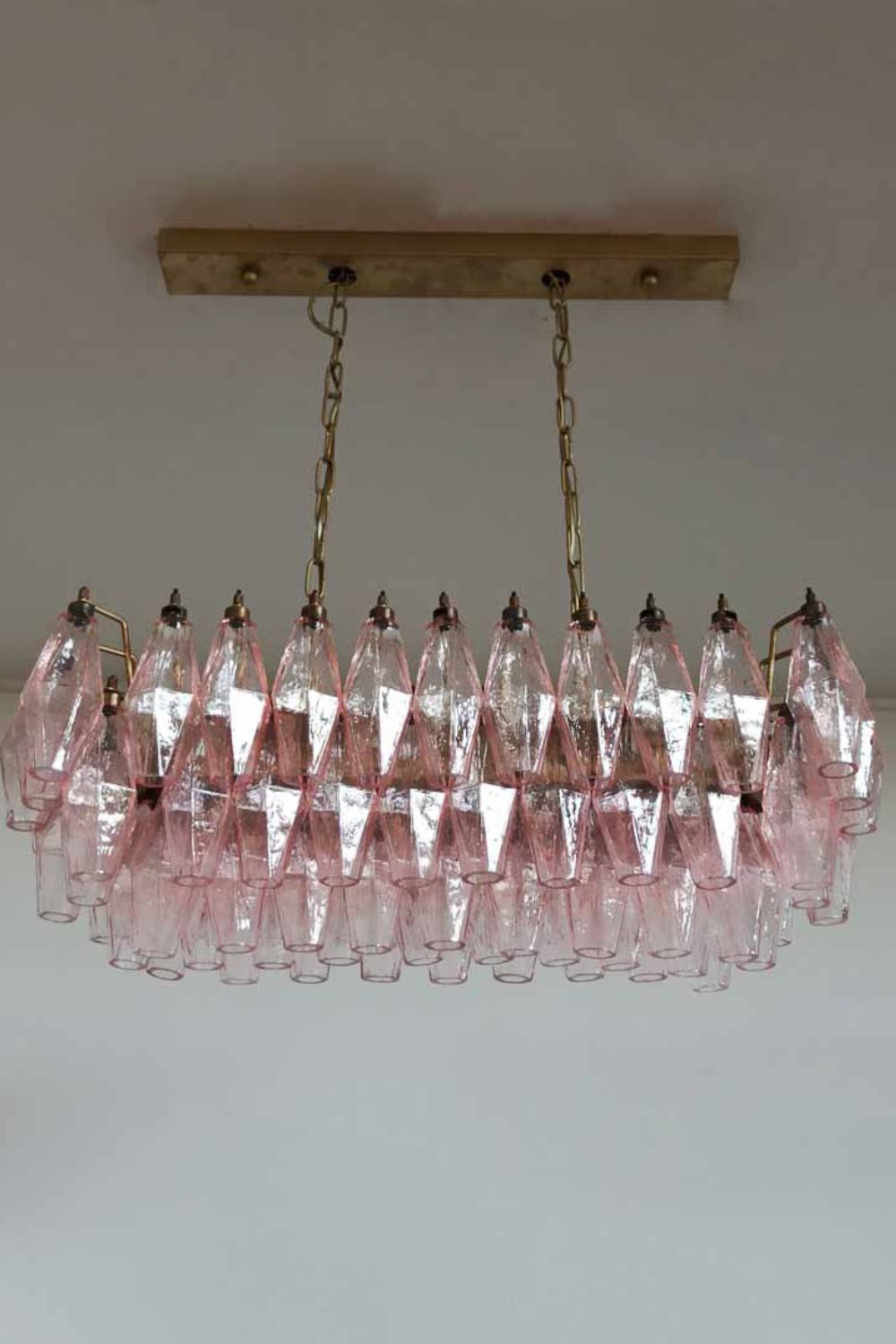 Art Poliedri Pink Glass Chandelier - view 5 | everlamps