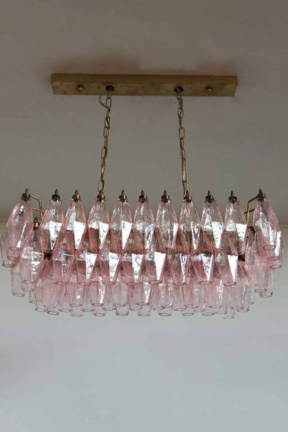 Art Poliedri Pink Glass Chandelier - view 5 | everlamps
