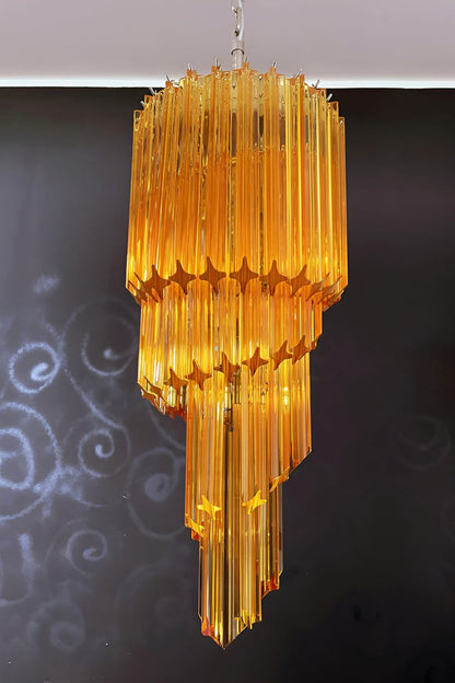 Amber Murano Glass Prism Spiral Chandelier - view 6 | everlamps