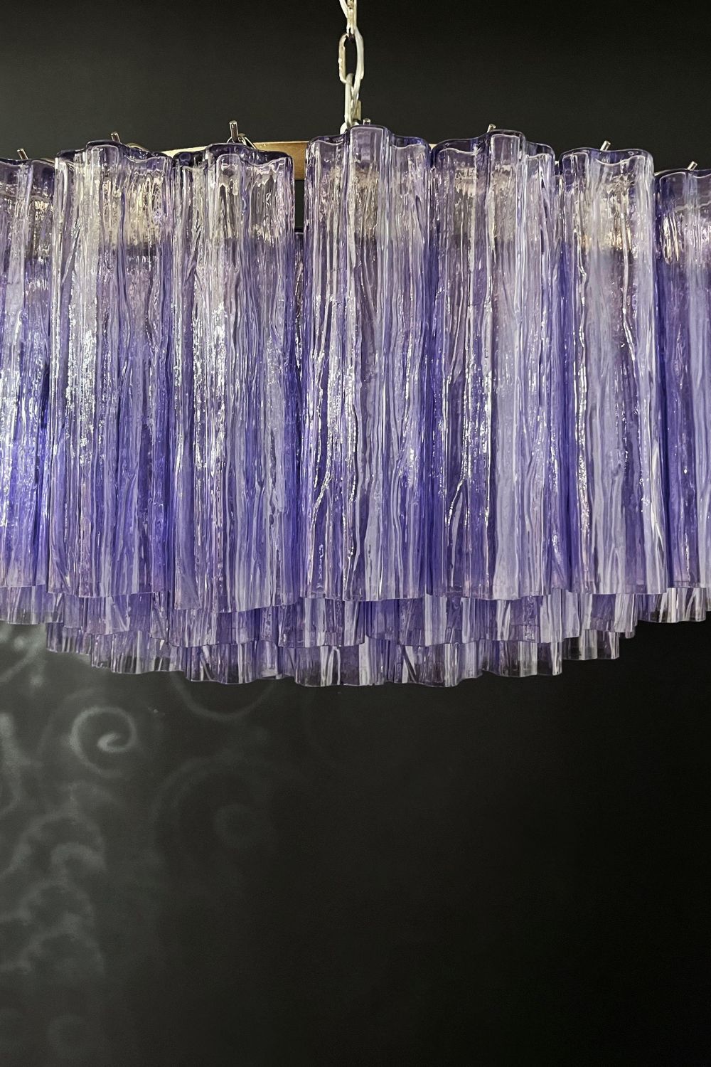 Italian Modernist Purple Art Glass Tube Chandelier - view 14 | everlamps