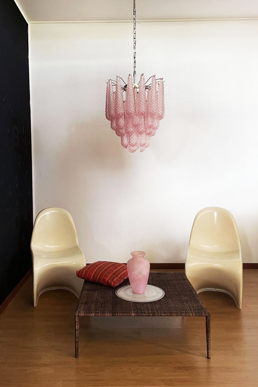 Pink Art Glass Teardrop Chandelier - view 3 | everlamps
