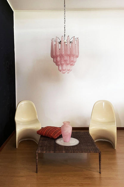 Pink Art Glass Teardrop Chandelier - view 3 | everlamps