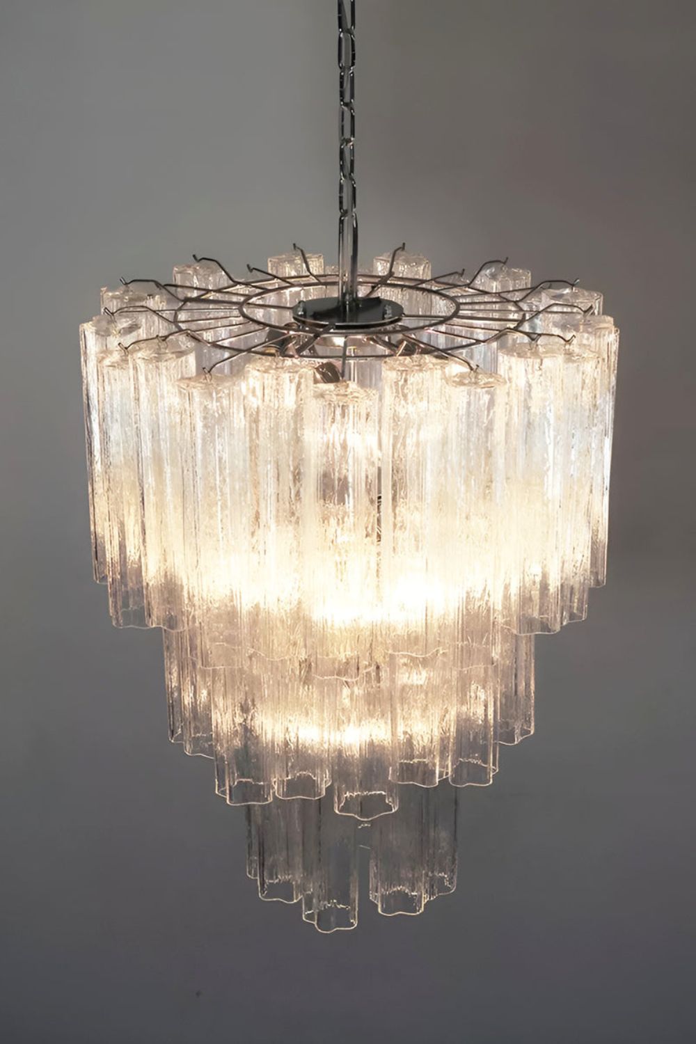 Art Venetian Clear Glass Tube Chandelier - view 7 | everlamps