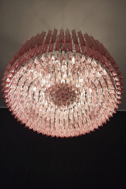 Large pink Art Triedri glass prism chandelier - view 14 | everlamps