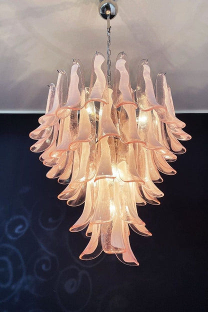 Art Blush Pink Glass Petal Chandelier - view 7 | everlamps