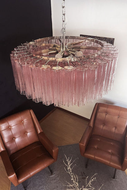 Pink Art Glass Tube Chandelier - view 5 | everlamps