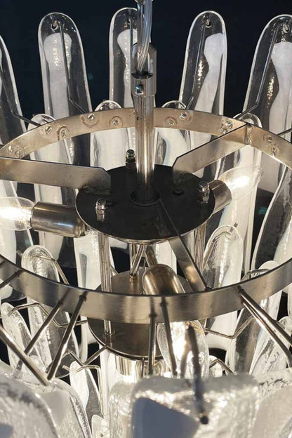 Clear Art Glass Petal Chandelier - view 5 | everlamps
