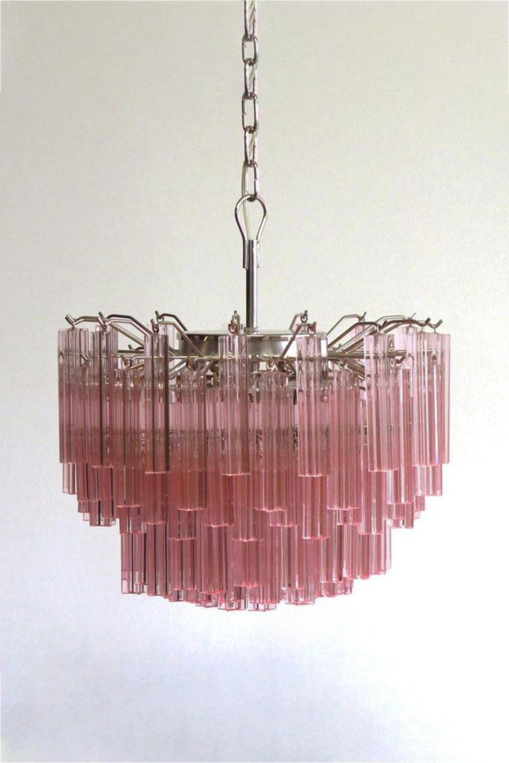 Venetian Pink Crystal Tube Art Chandelier - view 3 | everlamps