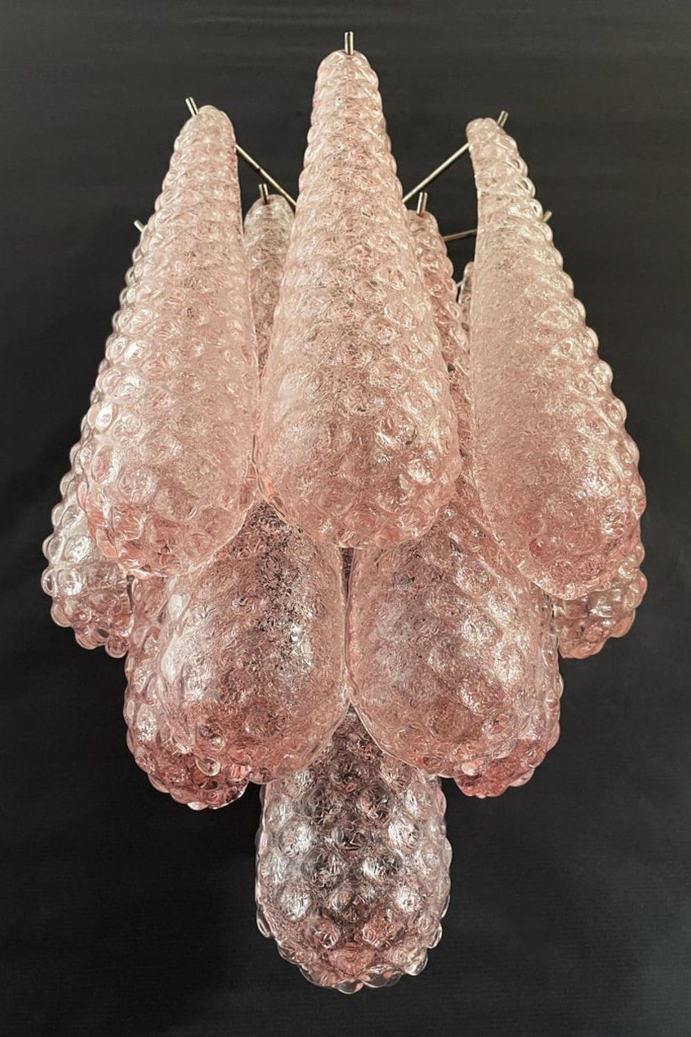 1970s Pink Art Glass Petal Wall Lamp - view 6 | everlamps
