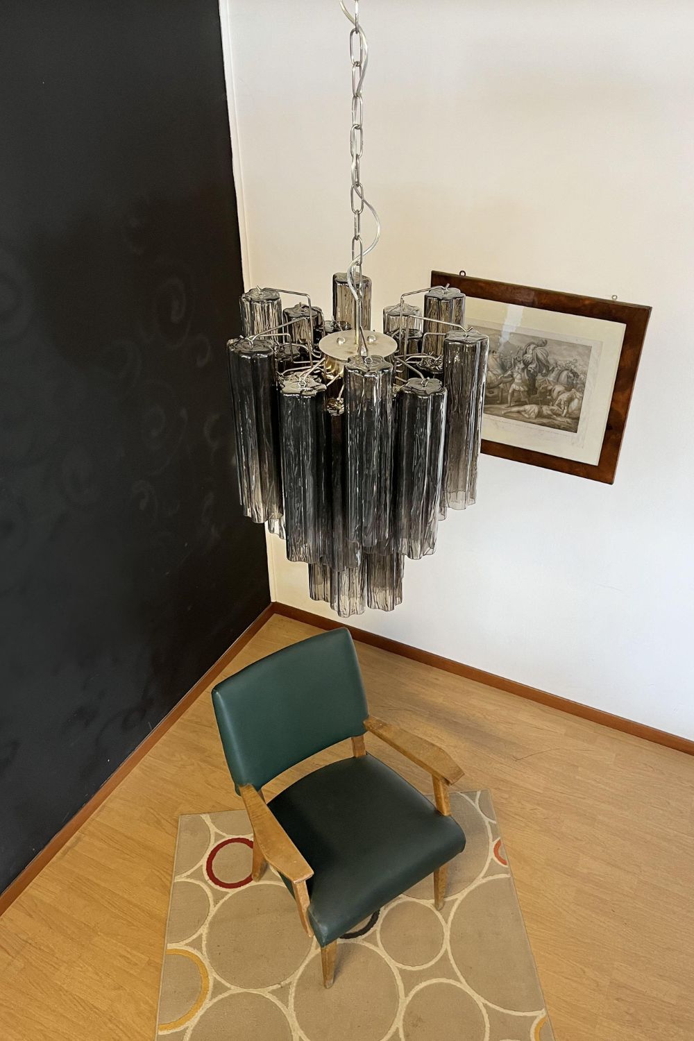 Vintage Smoked Glass Tube Chandelier - view 10 | everlamps