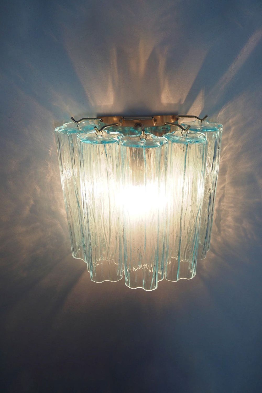 Blue Art Glass Tube Wall lamp - view 2 | everlamps