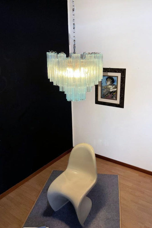 1990s Art blue glass tube chandelier - view 2 | everlamps