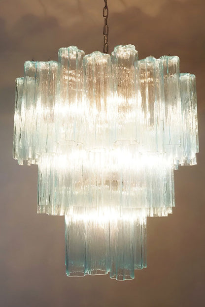 Three-tier Art Venetian blue glass chandelier - view 5 | everlamps