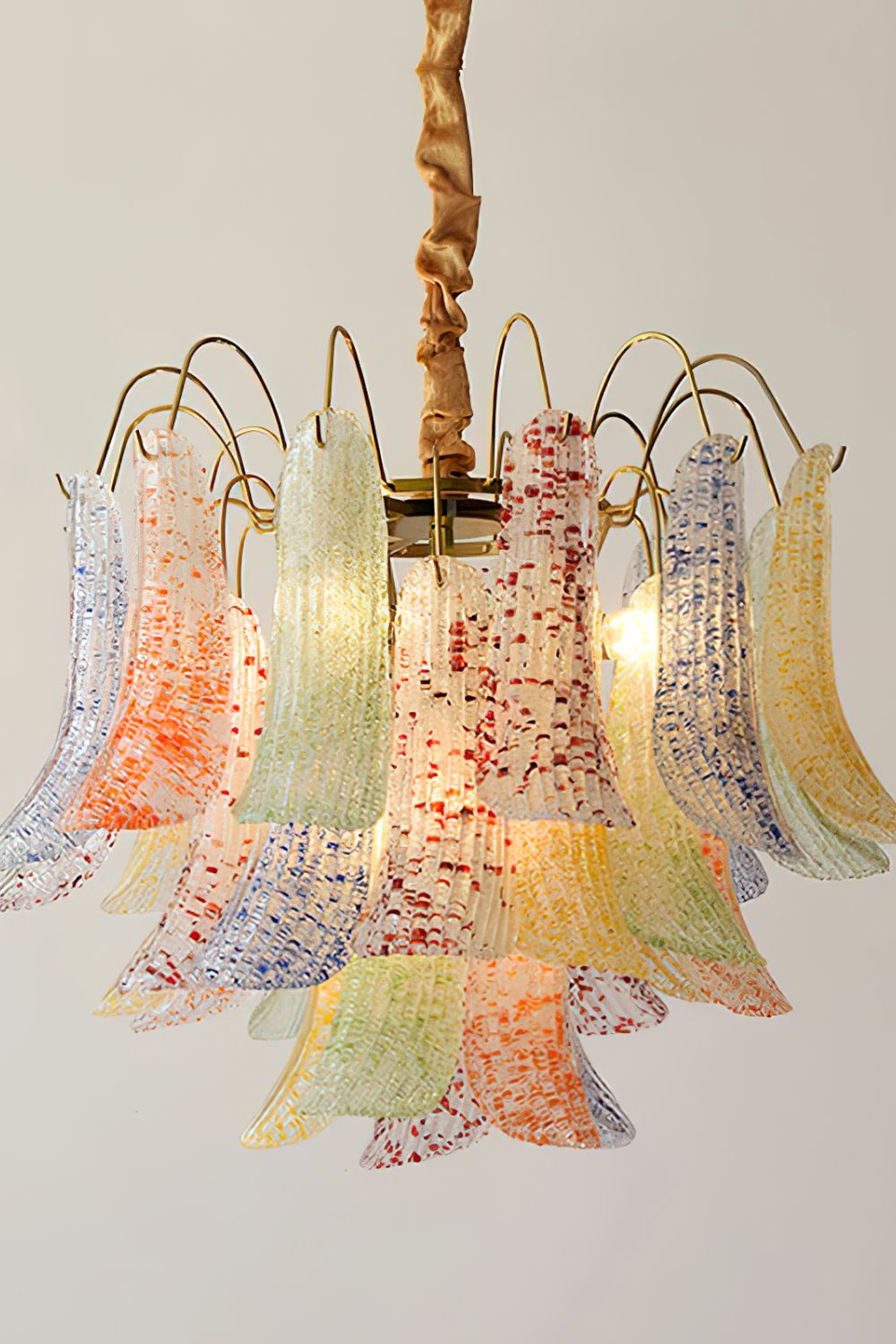 Mazzega Art Petal Stained Glass Chandelier - view 11 | everlamps