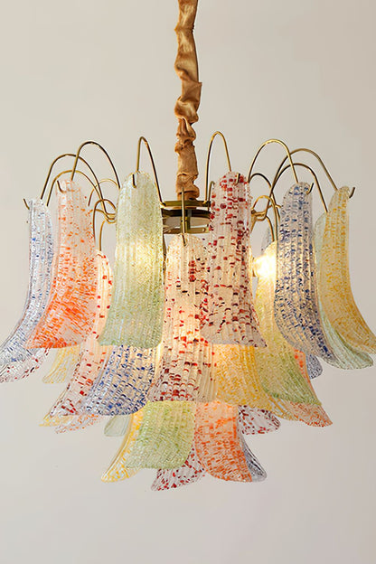 Mazzega Art Petal Stained Glass Chandelier - view 11 | everlamps
