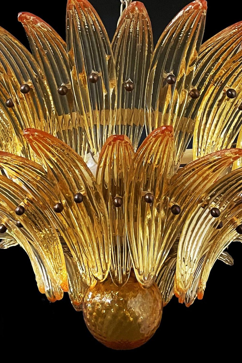 Amber Art Glass Palmette  Chandelier - view 9 | everlamps