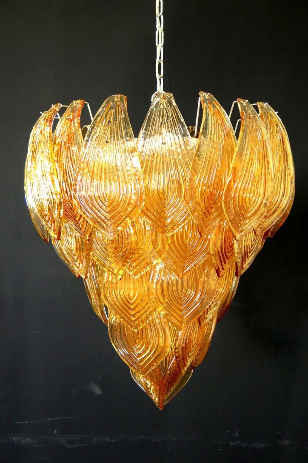 Art Style Amber Felci Glass Chandelier - view 9 | everlamps