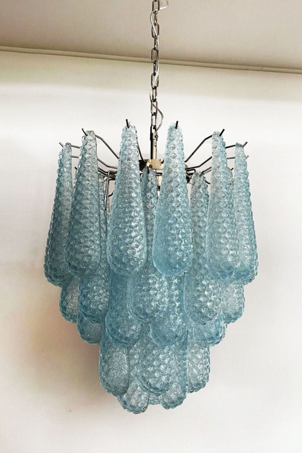 Vintage Italian Blue Art Teardrop Chandelier - view 11 | everlamps