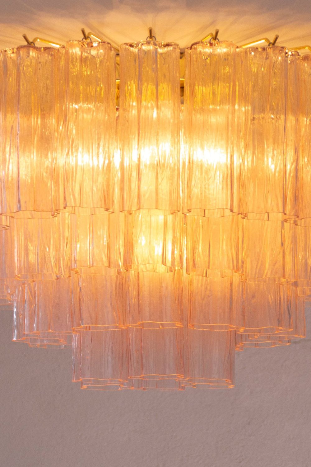 Large Pink Art Glass Tronchi Ceiling Light - view 7 | everlamps