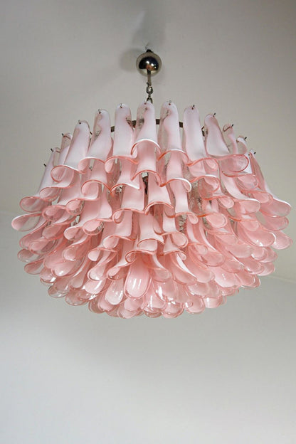 1990s Italian Art Pink Flower Chandelier - view 4 | everlamps