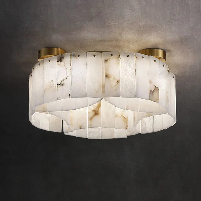 Contemporary Alabaster Flush Mount Ceiling Lamp