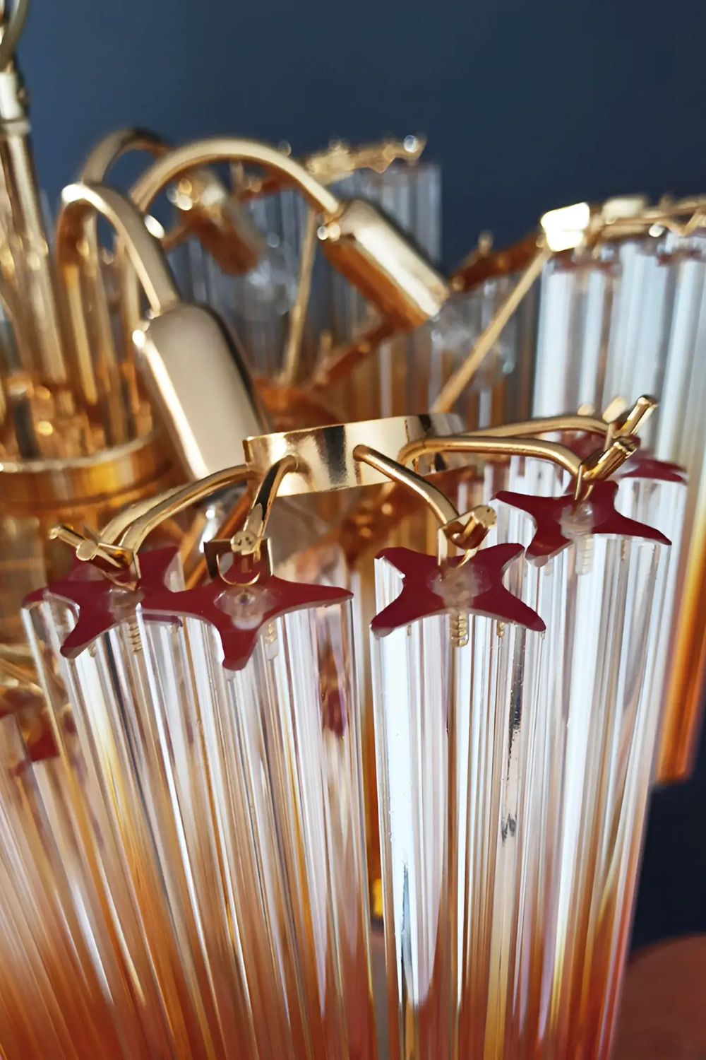 Shaded Amber Art Crystal Prism Chandelier - view 8 | everlamps