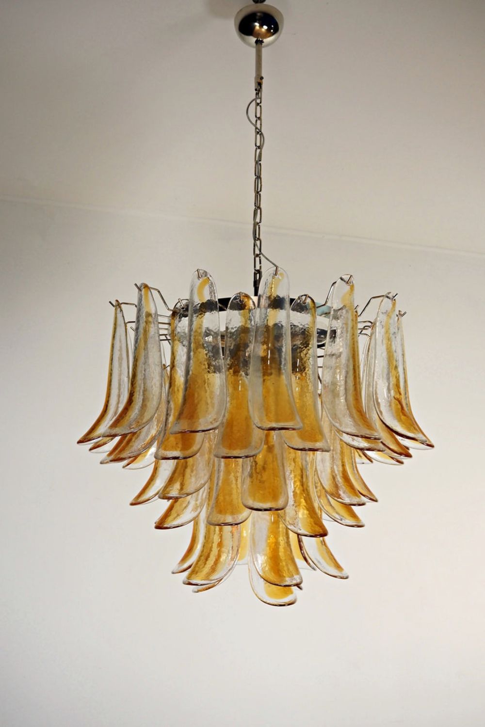 Mazzega Amber Glass Petal Chandelier - view 7 | everlamps