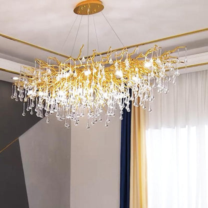 Teardrop Branch Tree Crystal Chandelier