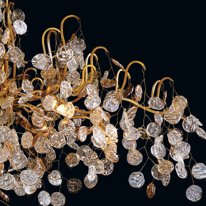 Briony 10 Lights Gold Glass Chandelier 45"W