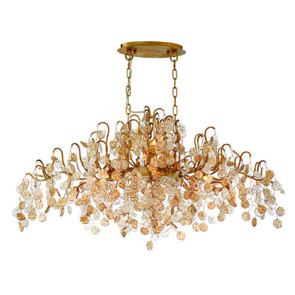Briony 10 Lights Gold Glass Chandelier 45"W