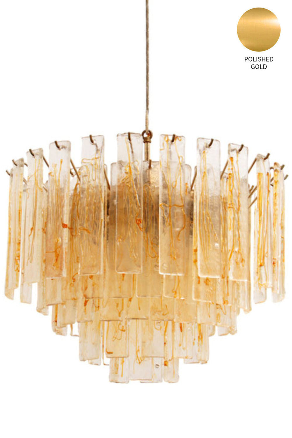 Amber Art Glass Tiered Chandelier - view 23 | everlamps
