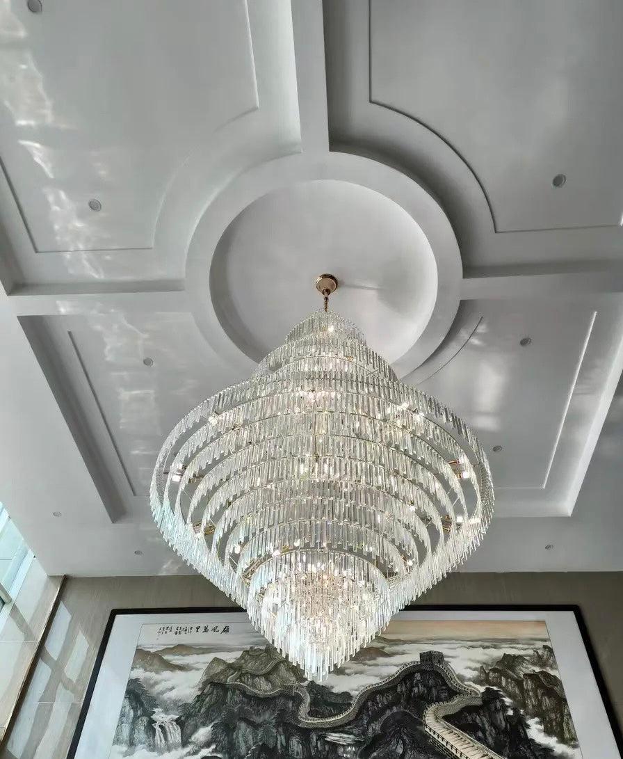 Luxury Multi-tiered Extra Large Crystal Chandelier for Staircase/Foyer/Entryway - Yovalighting