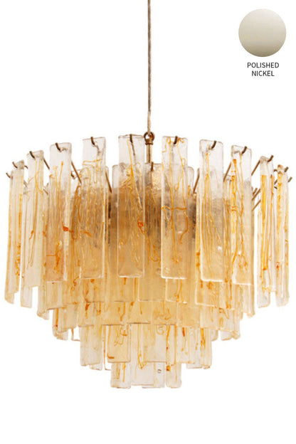 Amber Art Glass Tiered Chandelier - view 22 | everlamps
