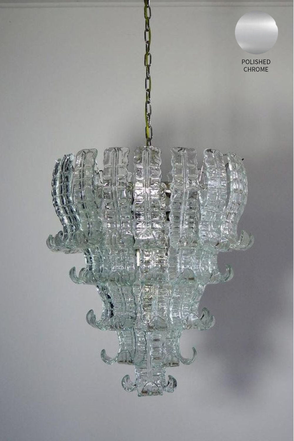 1970s Felci-Style Art Glass Tiered Chandelier - view 14 | everlamps