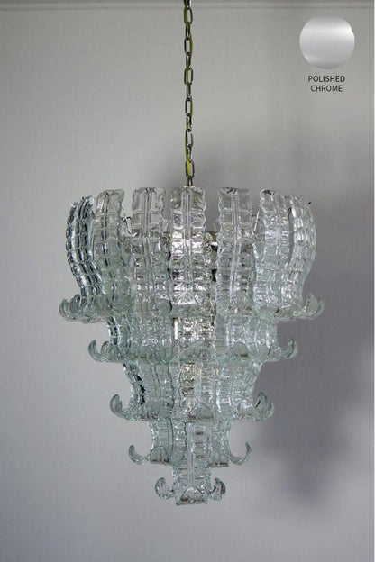 1970s Felci-Style Art Glass Tiered Chandelier - view 14 | everlamps