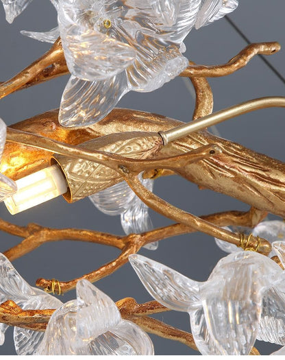 Branch Petal Crystal Round Chandelier