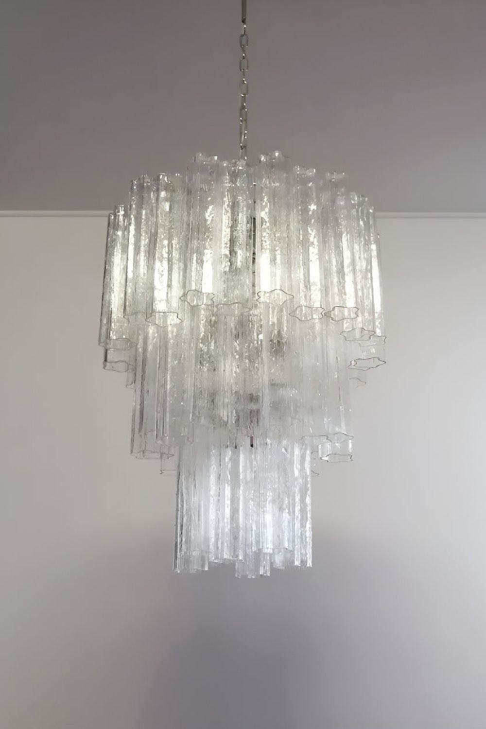 Art Venetian Clear Glass Tube Chandelier - view 11 | everlamps