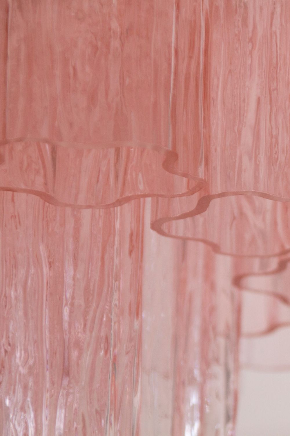 Vintage Pink Murano Tronchi Glass Ceiling Light - view 7 | everlamps