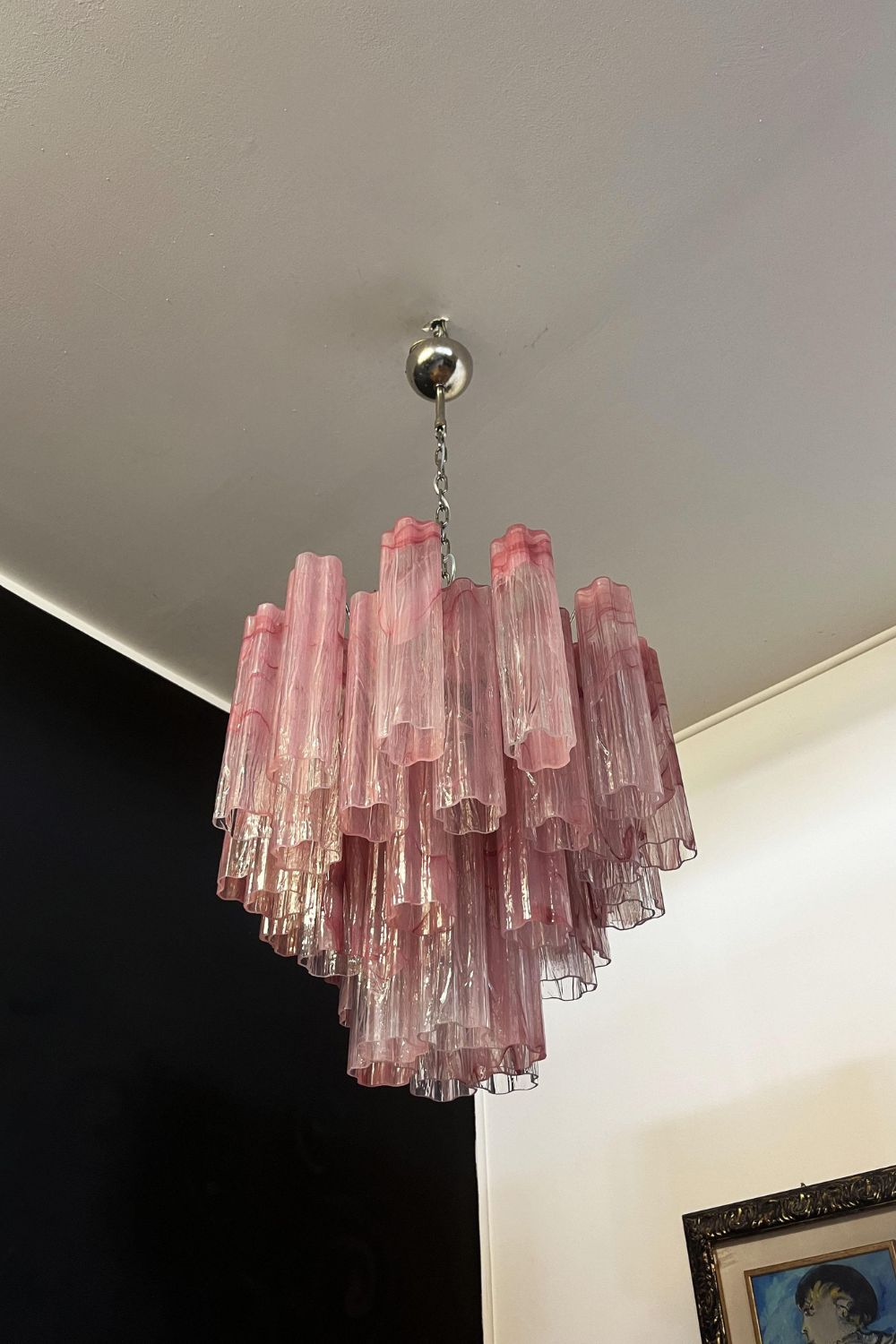 Pink Art Glass Tree Branch Chandelier - view 15 | everlamps
