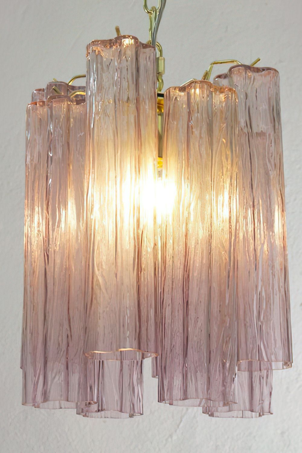 1990s Art Amethyst Glass Chandelier - view 3 | everlamps