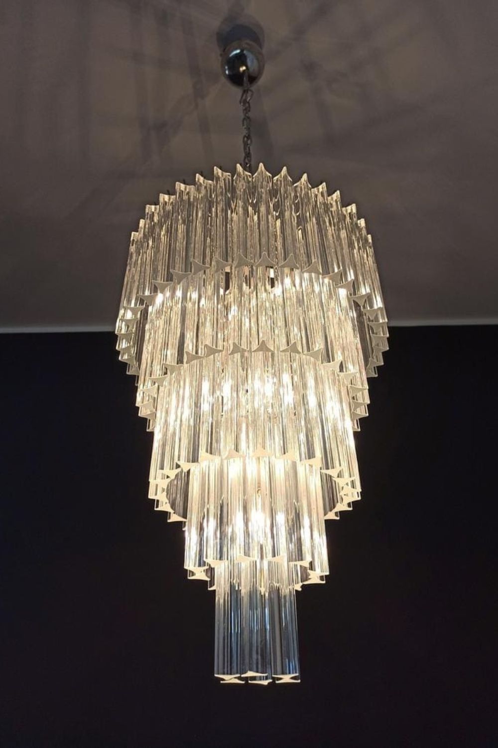Transparent Art Glass Prism Tiered Chandelier - view 14 | everlamps