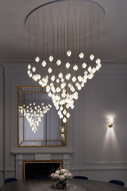 Gold Stem Ceramic Flower Chandelier - view 3 | everlamps