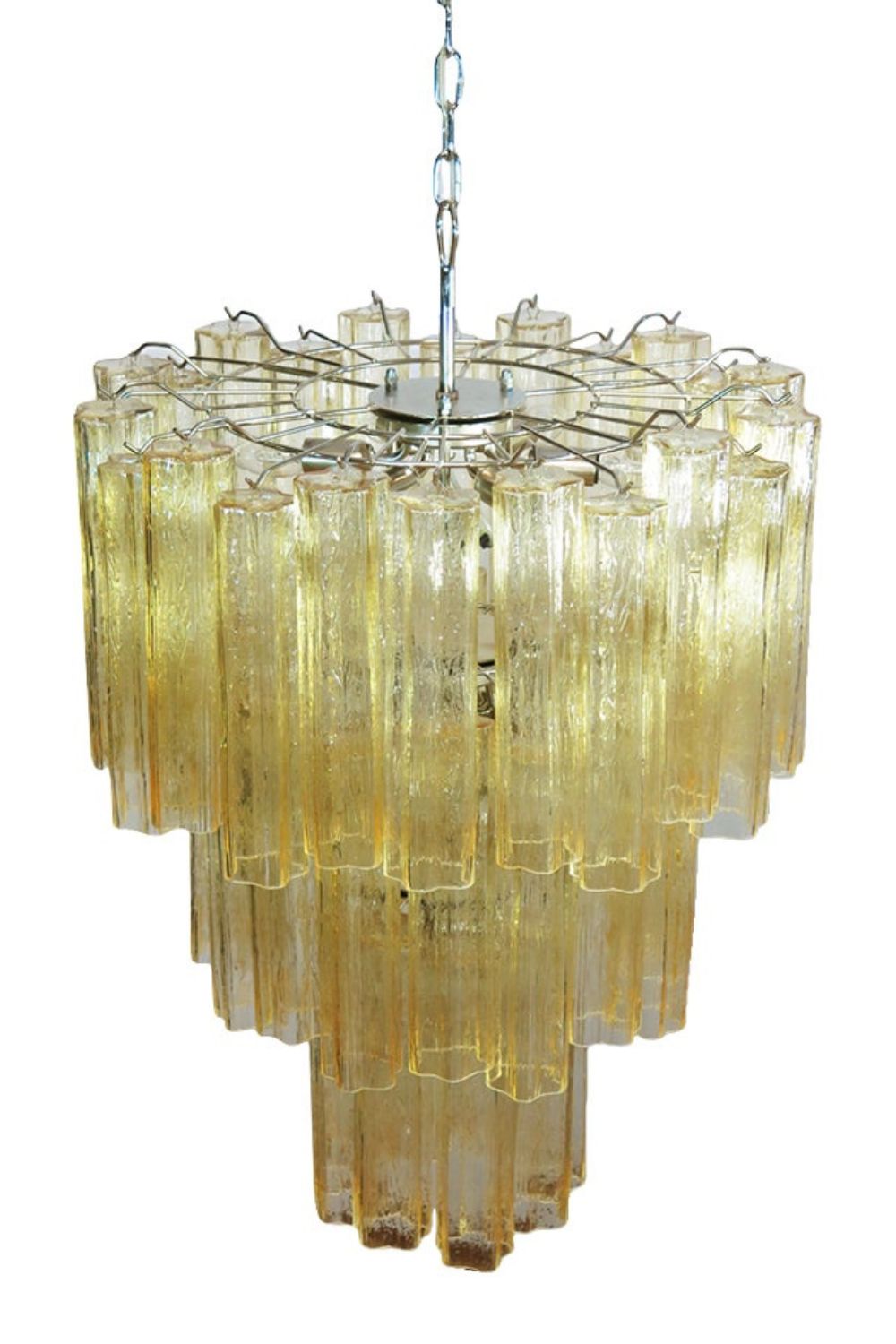 Three-Tier Yellow  Glass Art Chandelier - view 7 | everlamps