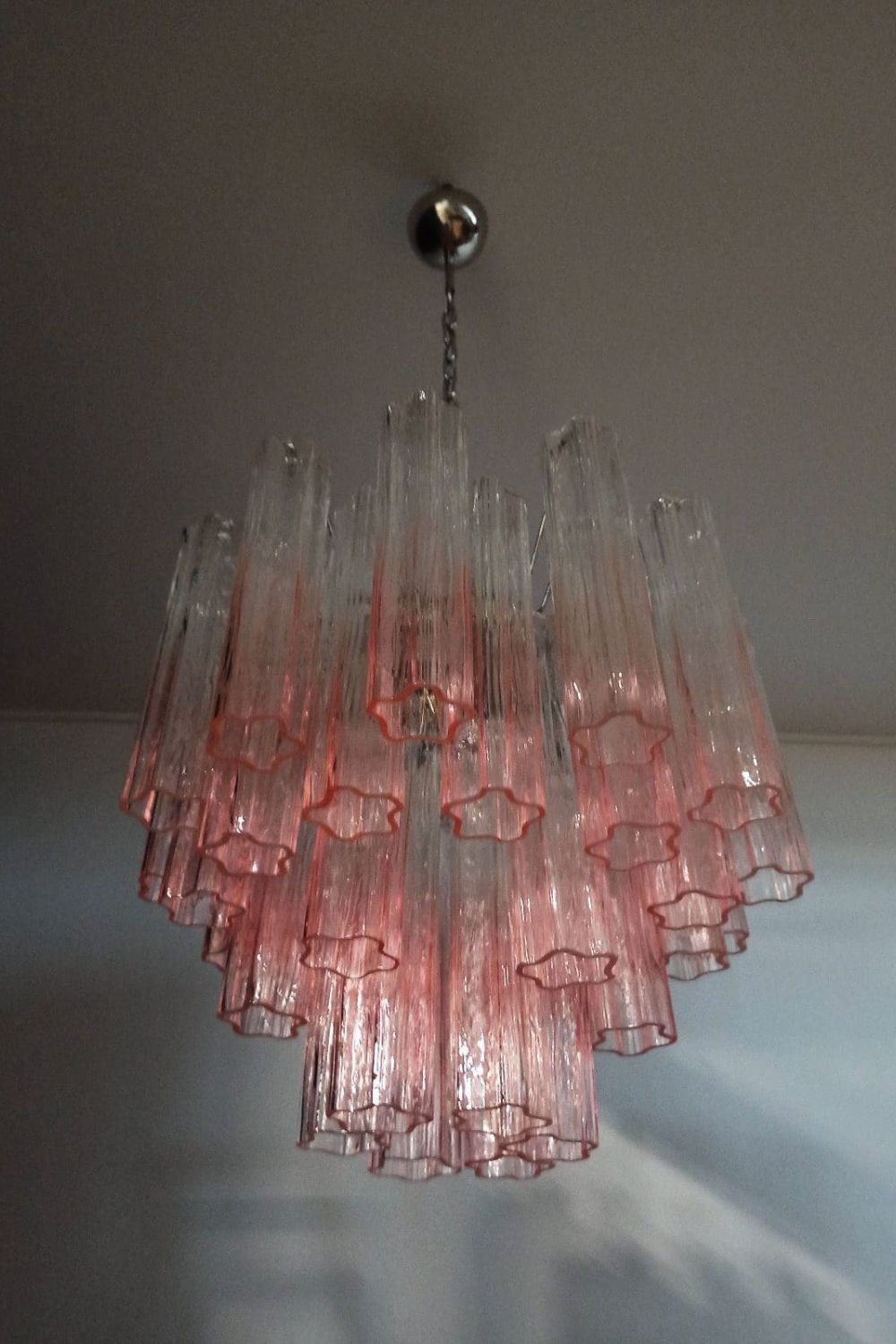Pink Gradient Art Glass Tube Chandelier - view 6 | everlamps