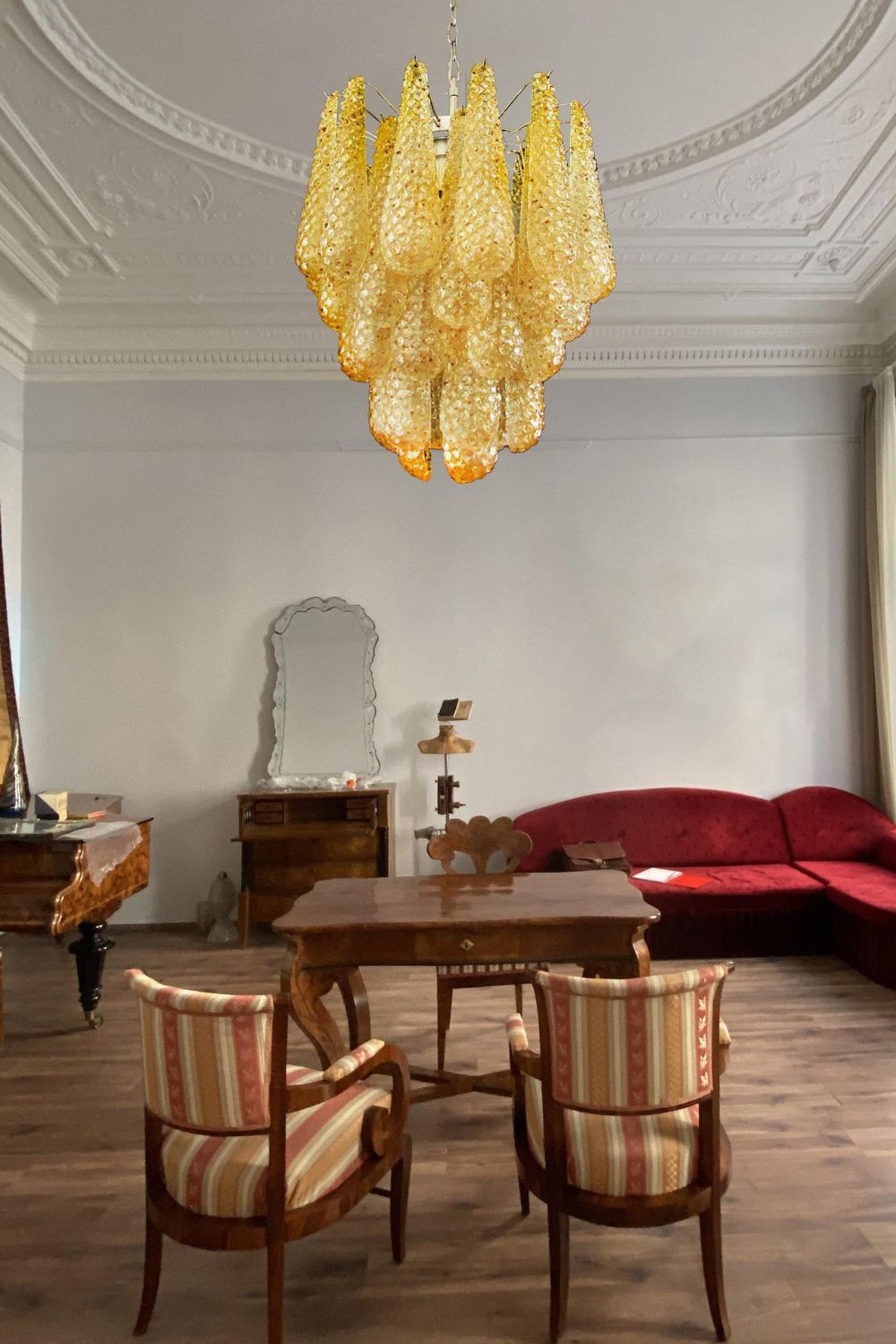 Art Handcrafted Golden Glass Chandelier - view 3 | everlamps