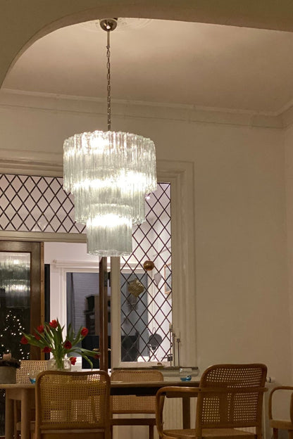 52-Tube Clear Art Glass Chandelier - view 2 | everlamps