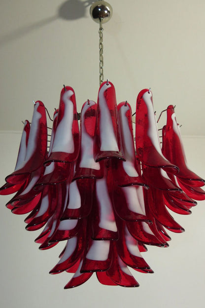 Red Art Glass Petal Chandelier - view 5 | everlamps