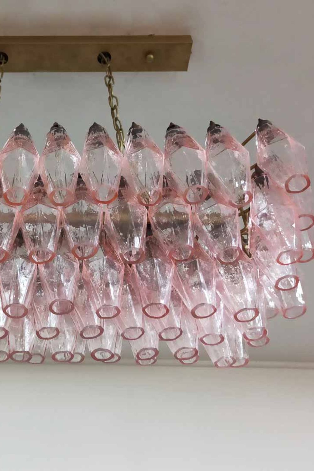 Art Poliedri Pink Glass Chandelier - view 16 | everlamps