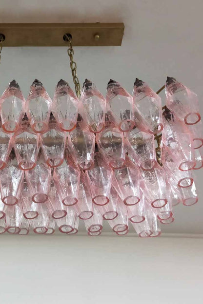Art Poliedri Pink Glass Chandelier - view 16 | everlamps