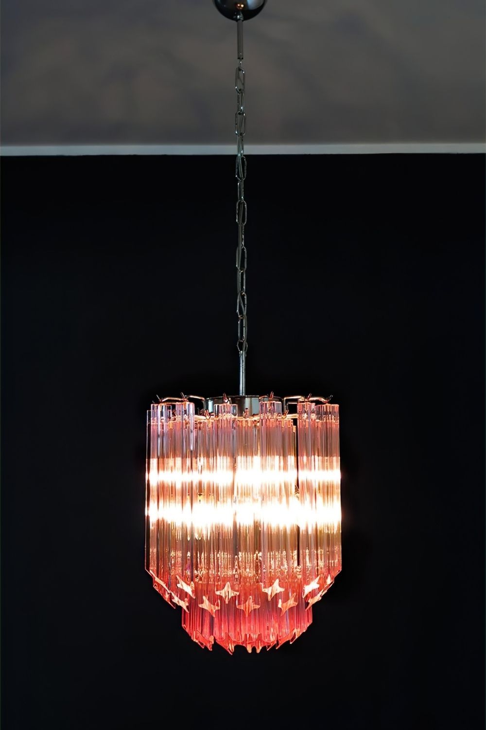 Art Pink Quadriedri Glass Chandelier - view 4 | everlamps